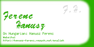 ferenc hanusz business card